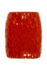 Savannah Sequin Mini Skirt - Firey Orange