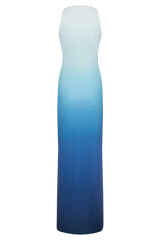 Stella Draped Slinky Maxi Dress - Ombre Blue