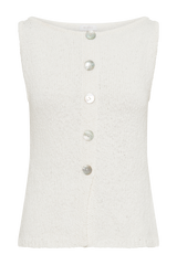 Mackie Boucle Longline Vest - White