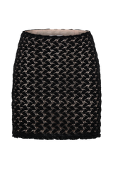 Morgan Mesh And Lace Mini Skirt - Black