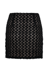 Morgan Mesh And Lace Mini Skirt - Black