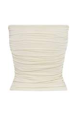 Winslet Strapless Slinky Longline Top With Shell Hardware - Ivory