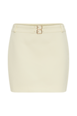 Letitia Suiting Mini Skirt With Buckle - Pastel Lemon
