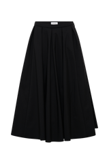 Jemima Cotton Midi Skirt - Black