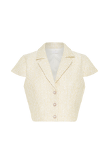 Mercer Tweed Top - Lemon