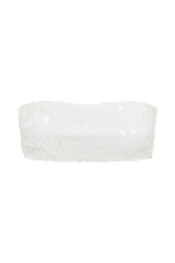 Emerie Strapless Sequin Bandeau - White