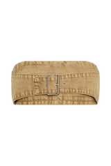 Rowena Denim Buckle Bandeau - Tan Acid Wash